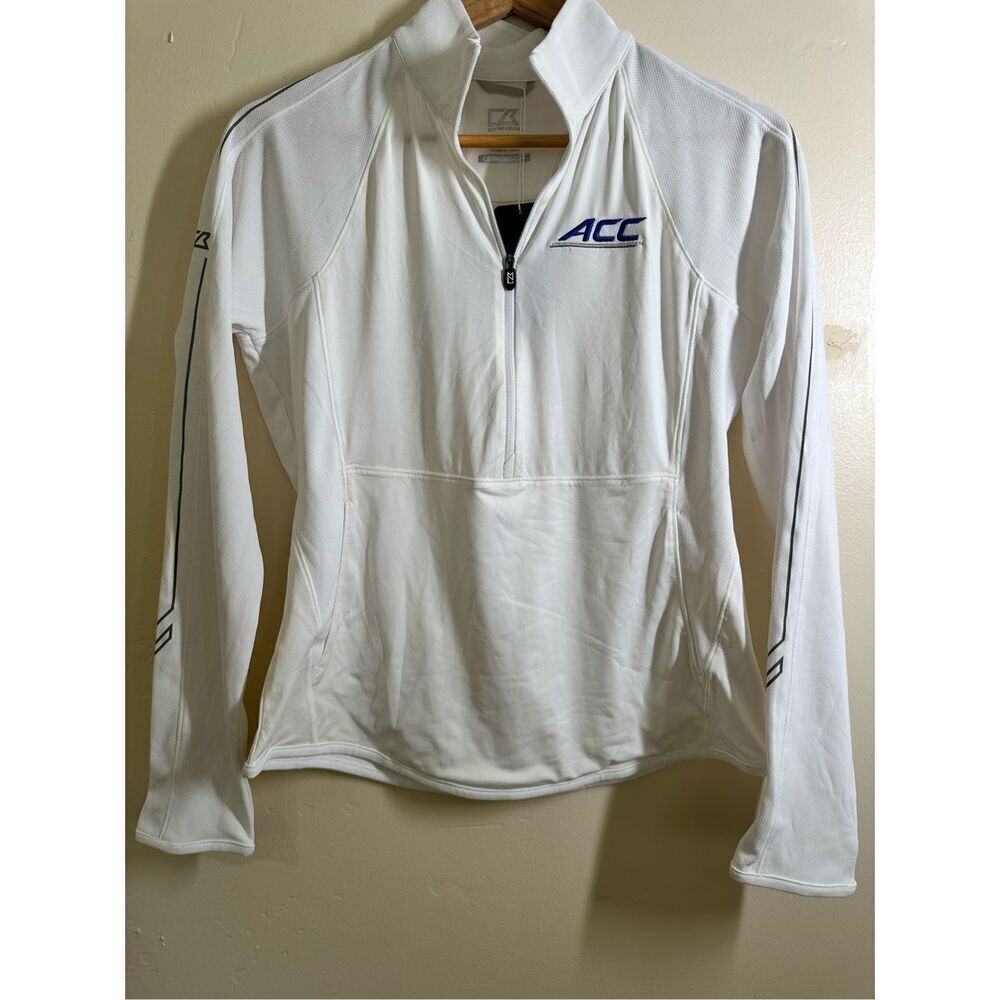 🌸 ACC NCAA White 1/4 Zip Pullover Long Sleeve Size Small